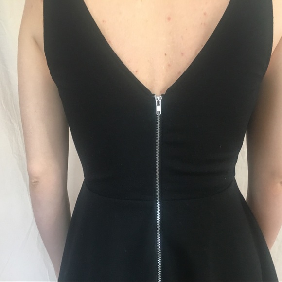 Miami V Neck Sleeveless Black A Line Mini Dress Size XS Faux Leather - Picture 7 of 10